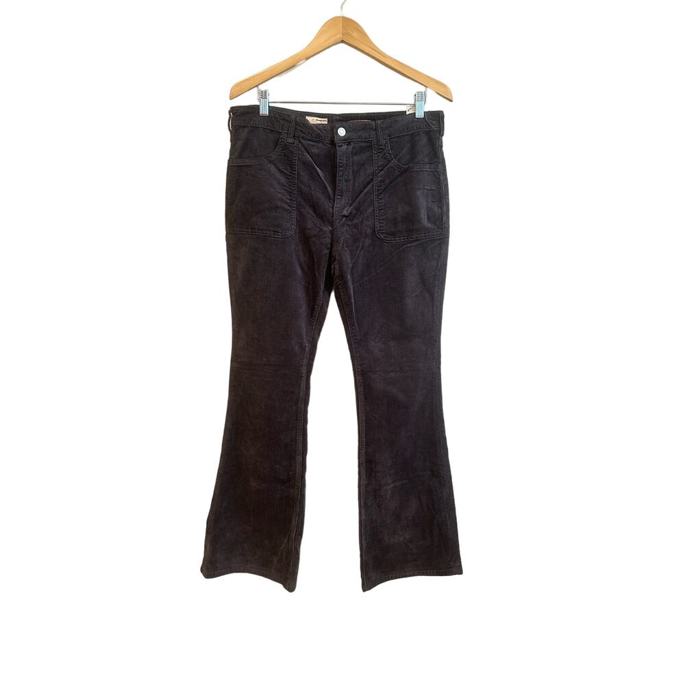 Anthropologie Pilcro Icon Flare Corduroy Pants Jeans Sundrenched Black Size 34 - Picture 4 of 9